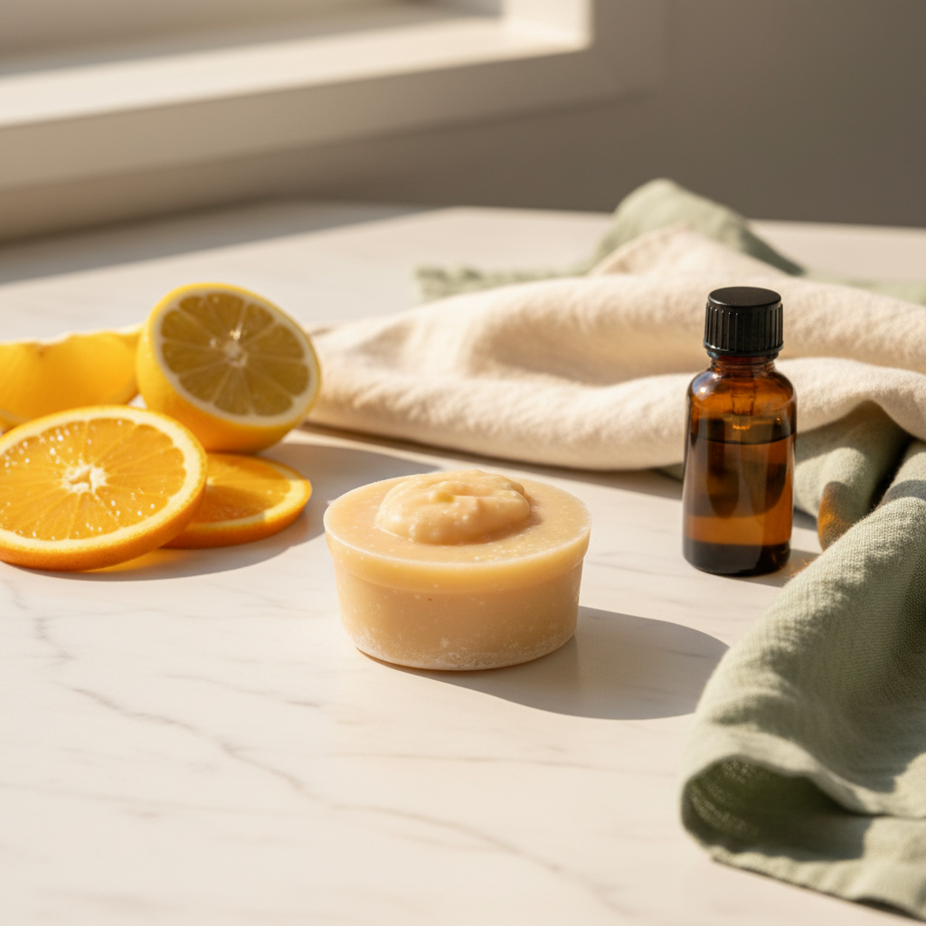 Solid dish soap refill puck - apothecary styled photo